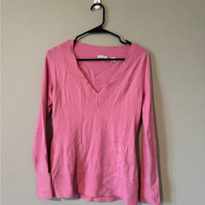 Halogen Pink V neck sweater small